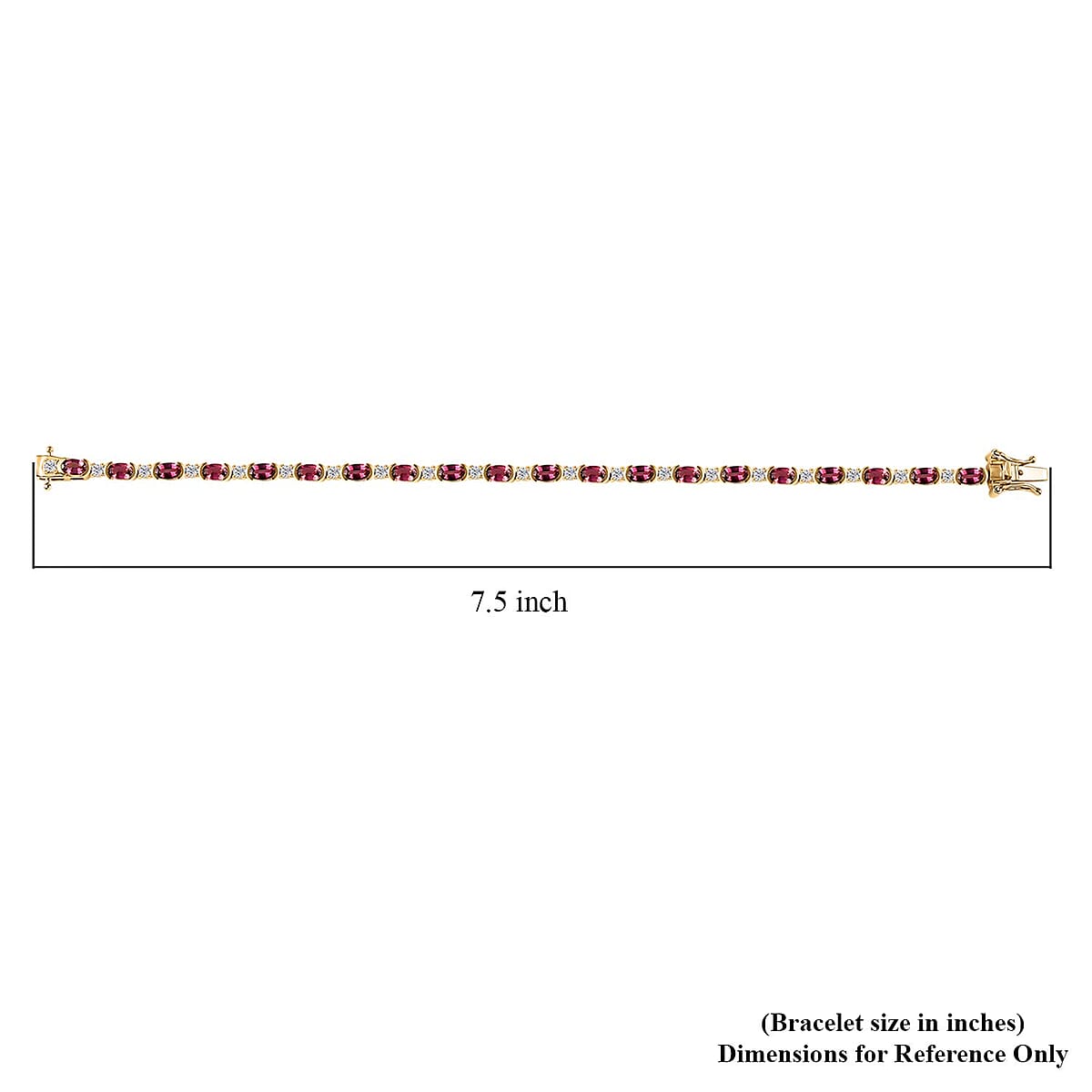 Ofiki Rubellite and Moissanite Bracelet in Vermeil Yellow Gold Over Sterling Silver (7.25 In) 6.50 ctw image number 4