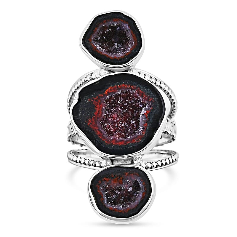 Sajen Silver Mexican Geode Ring in Sterling Silver (Size 10.0) 12.00 ctw