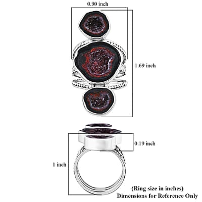 Sajen Silver Mexican Geode Ring in Sterling Silver (Size 10.0) 12.00 ctw