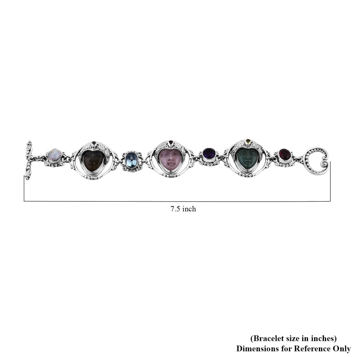 Sajen Silver Galilea Rose Quartz and Multi Gemstone Bracelet in Sterling Silver (7.25 In) 39.10 ctw image number 4