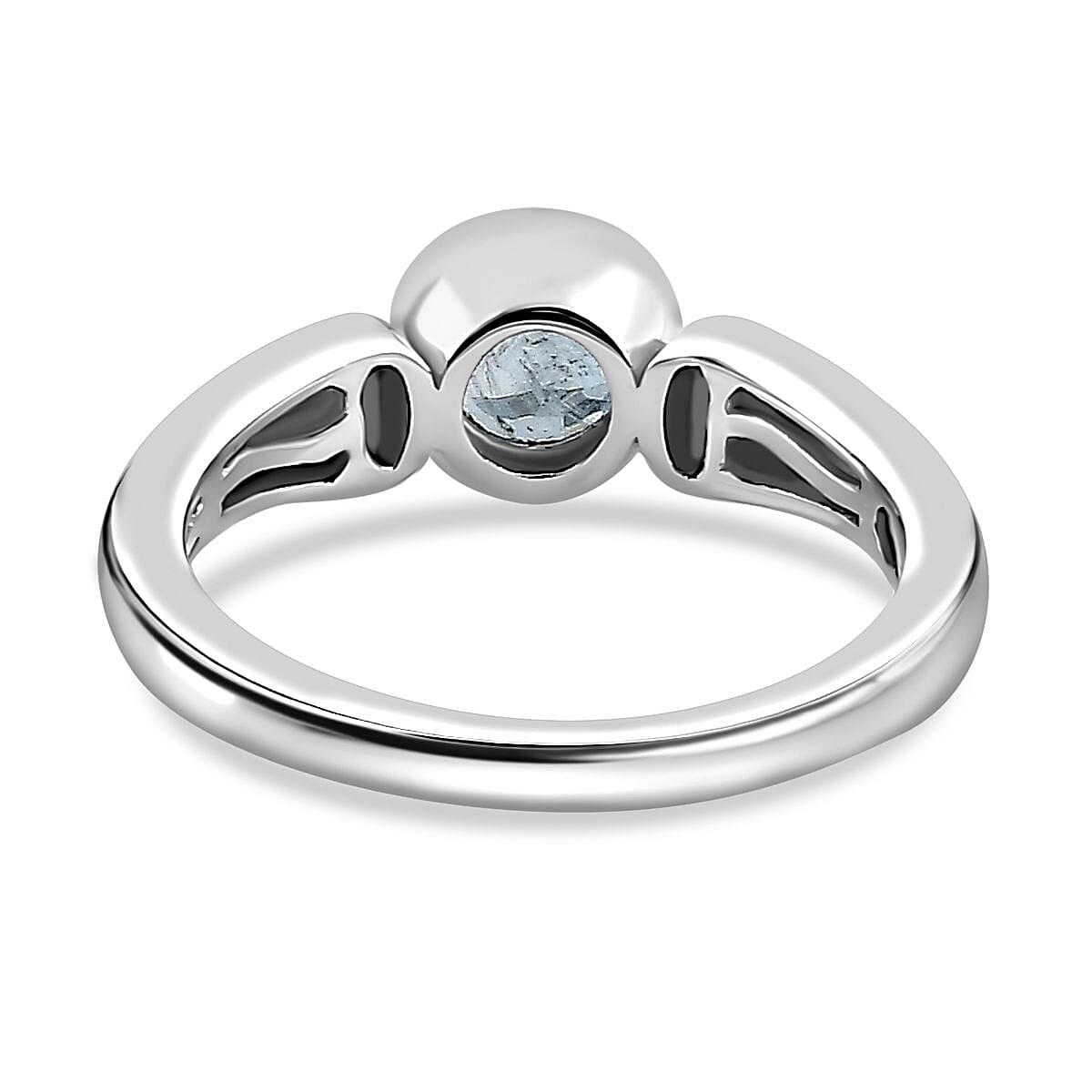 Aqua Kyanite 1.00 ctw Ring in Rhodium Over Sterling Silver (Size 10.0)