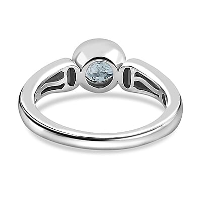 Aqua Kyanite 1.00 ctw Ring in Rhodium Over Sterling Silver (Size 10.0)