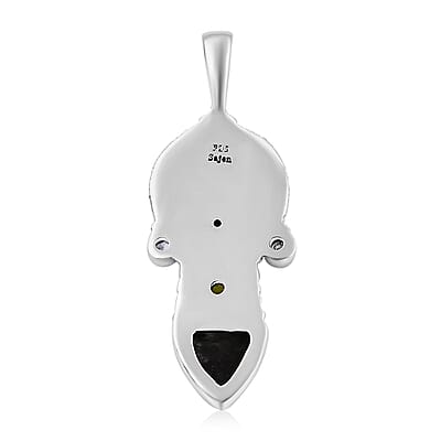 Sajen Silver Green Aventurine and Multi Gemstone Pendant in Sterling Silver 14.60 ctw