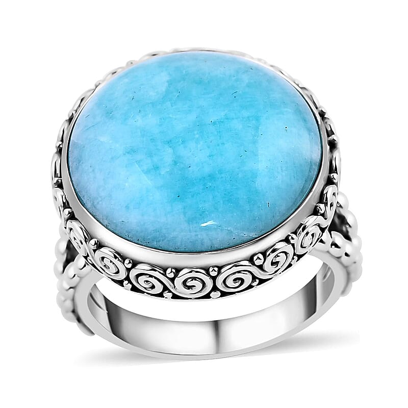 Sajen Silver Amazonite Ring in Sterling Silver (Size 10.0) 20.30 ctw