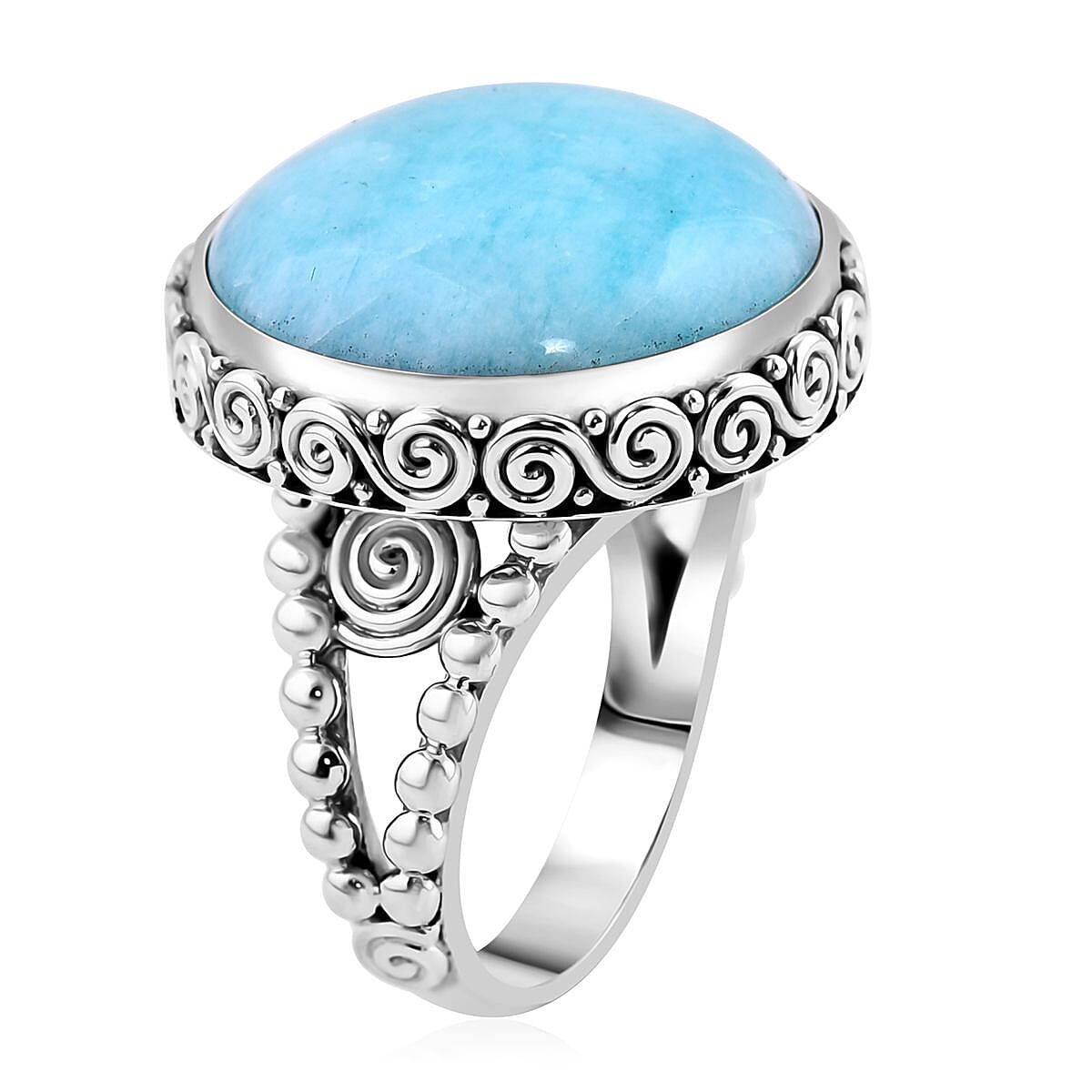 Sajen Silver Amazonite Ring in Sterling Silver (Size 10.0) 20.30 ctw image number 3