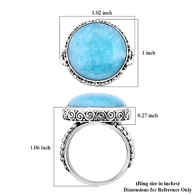 Sajen Silver Amazonite Ring in Sterling Silver (Size 10.0) 20.30 ctw