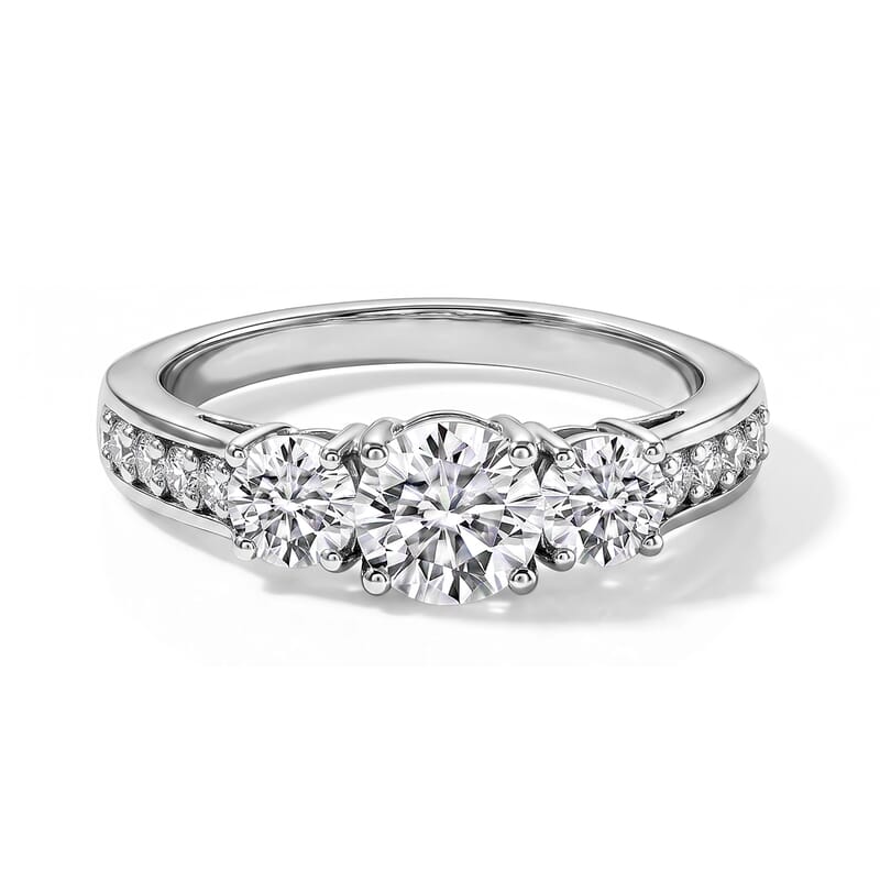 Doorbuster Luxuriant Lab Grown Diamond F-G VS 1.50 ctw Ring in Rhodium Over Sterling Silver (Size 10.0)