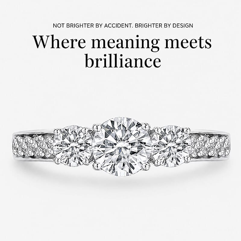 Lab Grown Diamond (F-G, VS) Ring in Platinum Over Sterling Silver (Size 8.0) 1.50 ctw