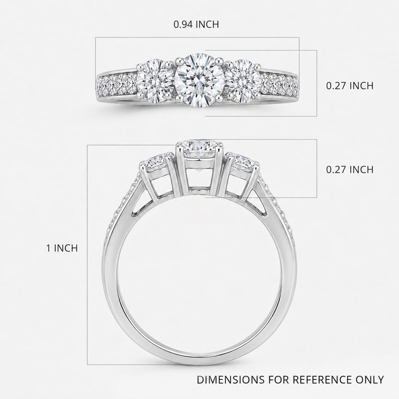 Doorbuster Luxuriant Lab Grown Diamond F-G VS 1.50 ctw Ring in Rhodium Over Sterling Silver (Size 10.0)
