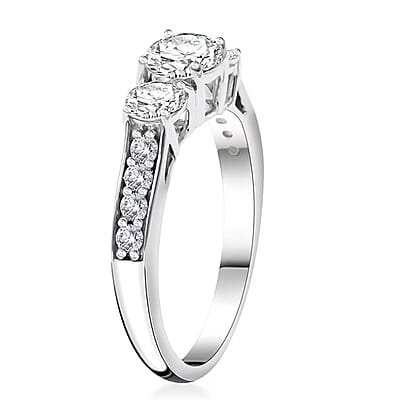Lab Grown Diamond (F-G, VS) Ring in Platinum Over Sterling Silver (Size 8.0) 1.50 ctw