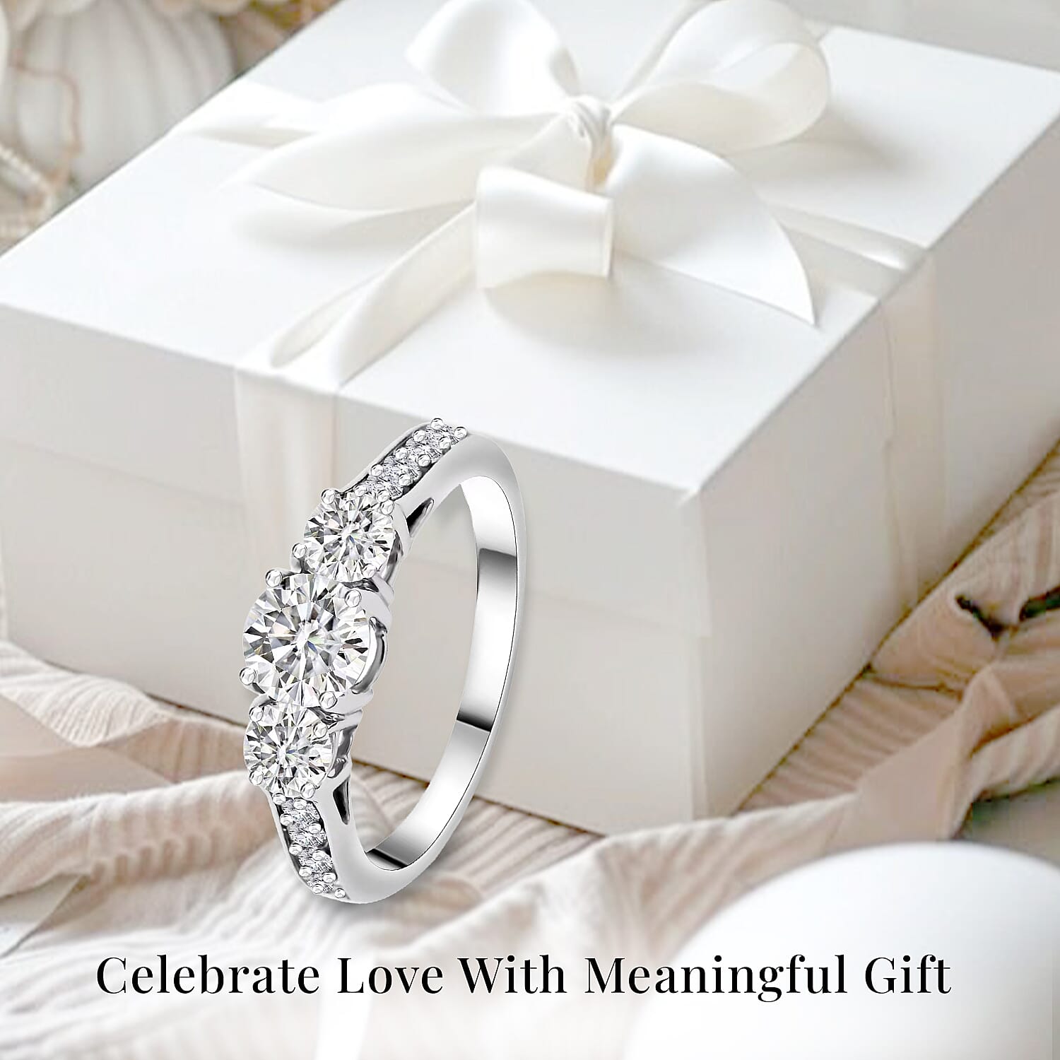 Buy Luxuriant Lab Grown Diamond F-G VS Ring in Platinum Over