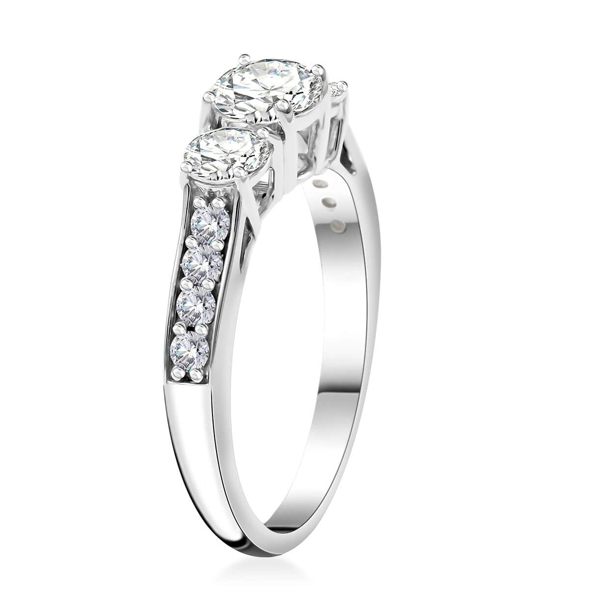 Luxuriant Lab Grown Diamond F-G VS Ring in Platinum Over Sterling Silver (Size 8.0) 1.50 ctw image number 3