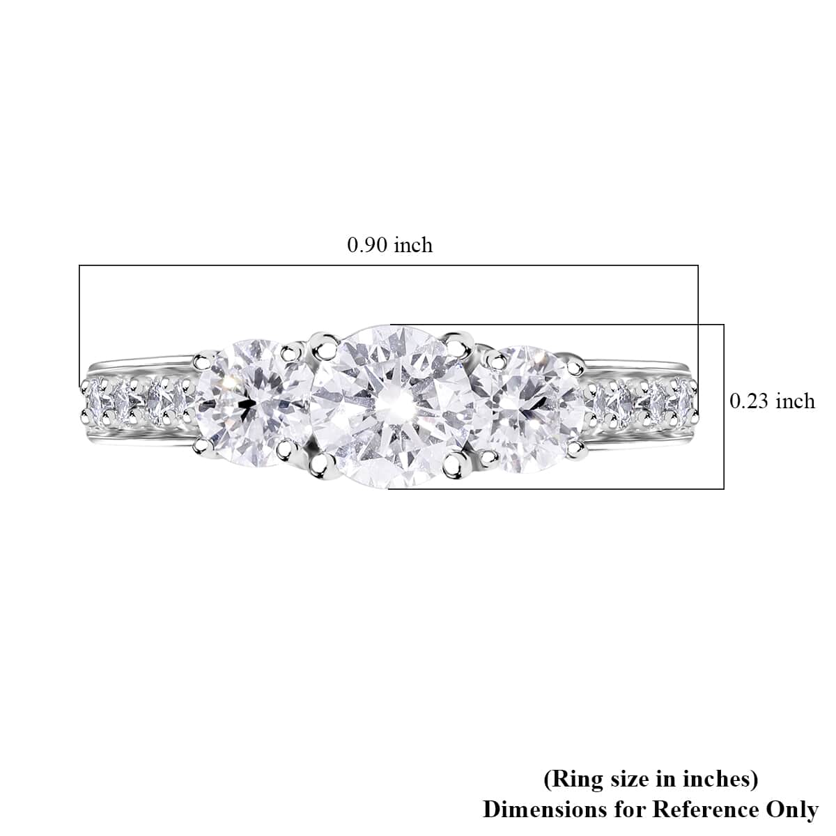 Lab Grown Diamond (F-G, VS) Ring in Platinum Over Sterling Silver (Size 8.0) 1.50 ctw image number 5