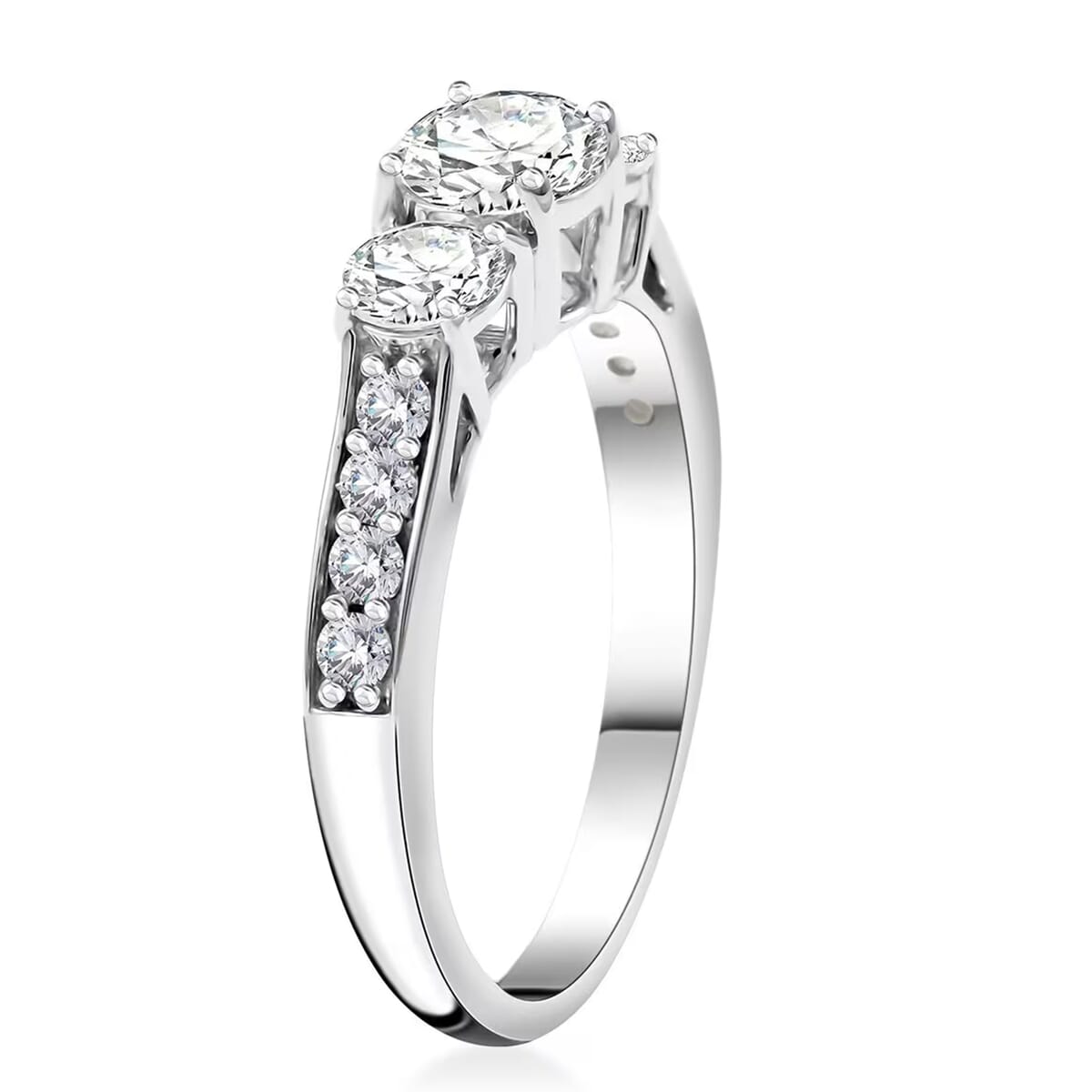 Luxuriant Lab Grown Diamond F-G VS Ring in Platinum Over Sterling Silver (Size 8.0) 1.50 ctw image number 8