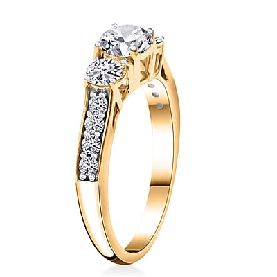 Luxuriant Lab Grown Diamond F-G VS Ring in Vermeil Yellow Gold Over Sterling Silver (Size 10.0) 1.50 ctw