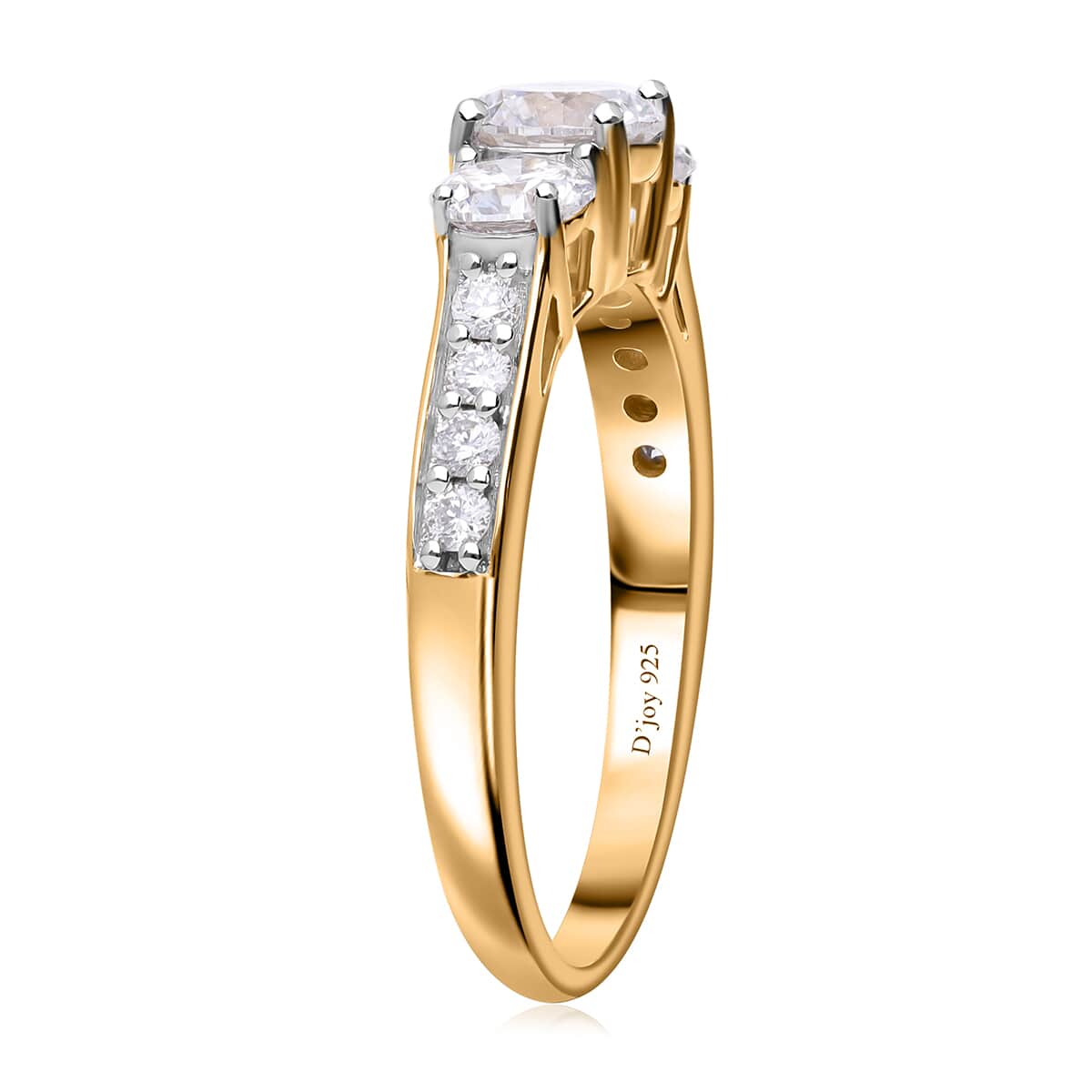 Luxuriant Lab Grown Diamond F-G VS Ring in Vermeil Yellow Gold Over Sterling Silver (Size 6.0) 1.50 ctw image number 4