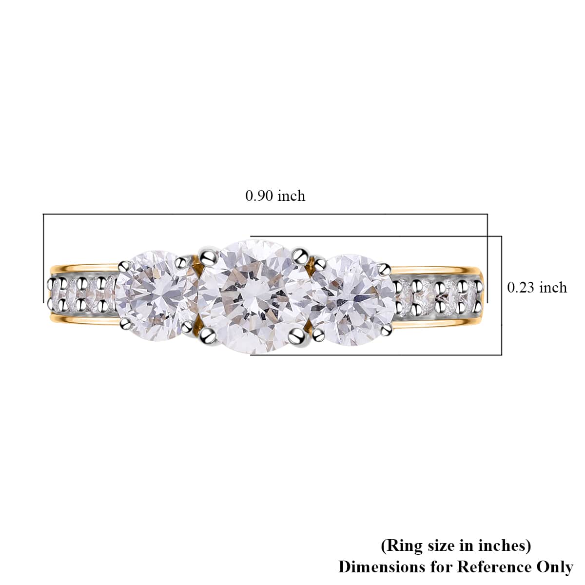 Luxuriant Lab Grown Diamond F-G VS Ring in Vermeil Yellow Gold Over Sterling Silver (Size 6.0) 1.50 ctw image number 5