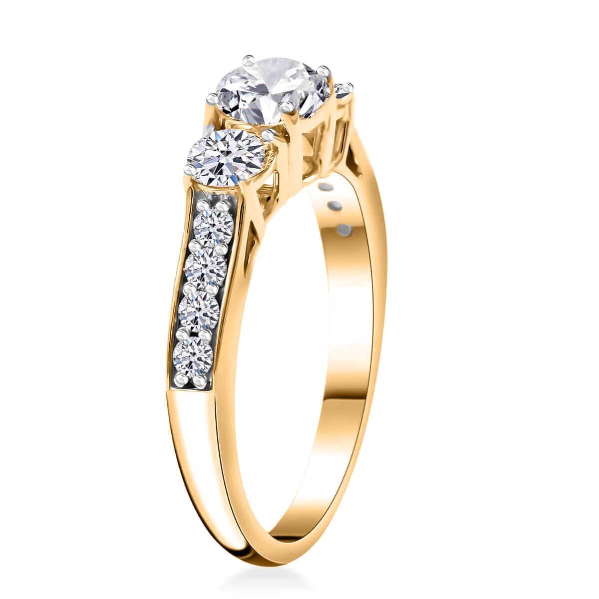 Luxuriant Lab Grown Diamond F-G VS Ring in Vermeil Yellow Gold Over Sterling Silver (Size 8.0) 1.50 ctw image number 3