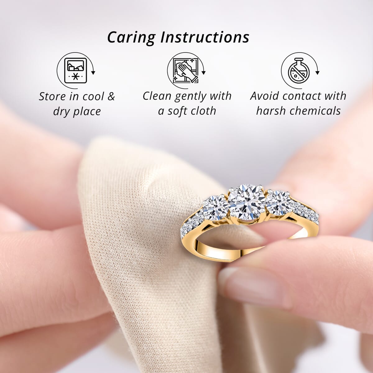 Luxuriant Lab Grown Diamond F-G VS Ring in Vermeil Yellow Gold Over Sterling Silver (Size 8.0) 1.50 ctw image number 6