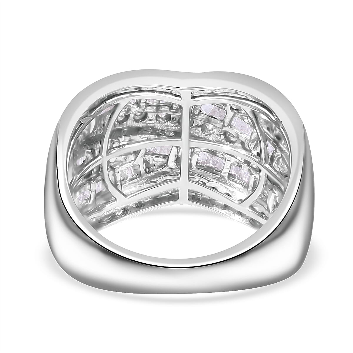 Diamond 1.00 ctw Ring in Platinum Over Sterling Silver (Size 9.0) image number 4