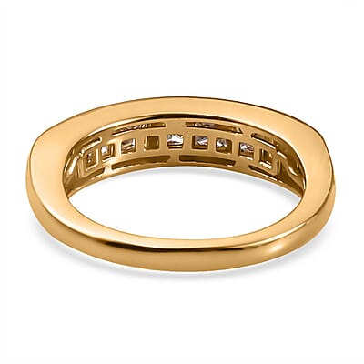 Moissanite Half Eternity Band Ring in Vermeil Yellow Gold Over Sterling Silver (Size 7.0) 1.00 ctw