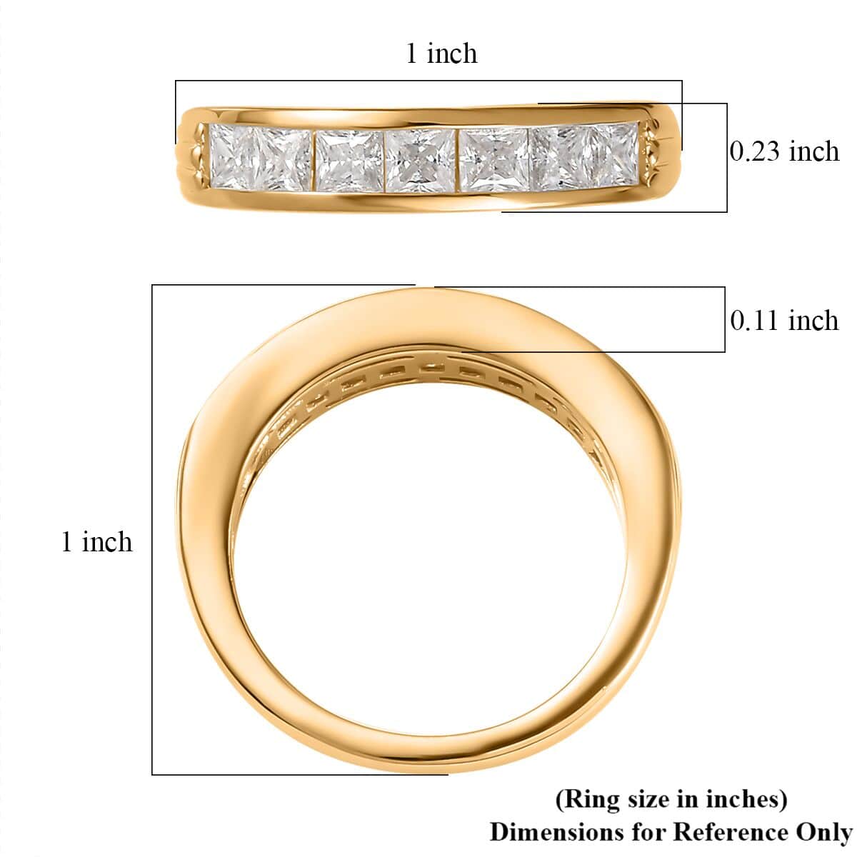 Moissanite 7 Stone Ring in Vermeil YG Over Sterling Silver (Size 7.0) 1.00 ctw image number 5