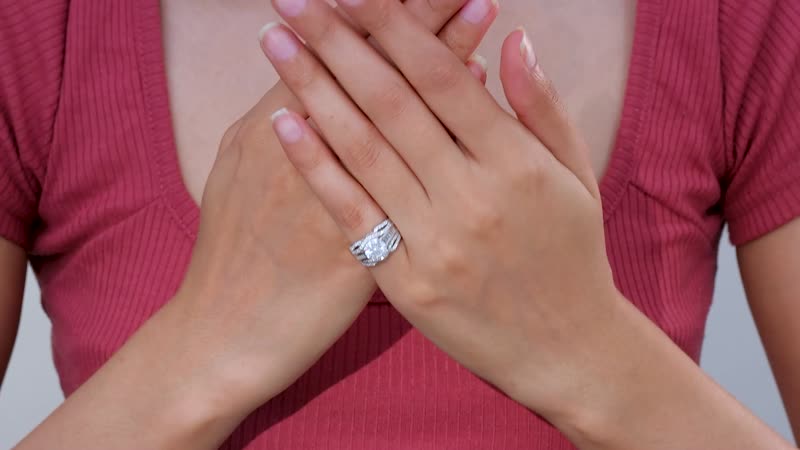 Moissanite (Rnd 7mm) Ring in Platinum Over Sterling Silver (Size 10.0) 1.70 ctw