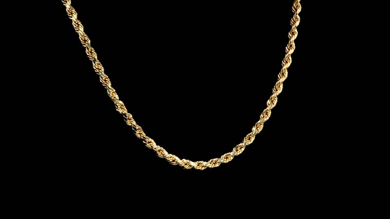 6mm Rope Chain Necklace in 10K Yellow Gold 13.40 Grams 26 Inches