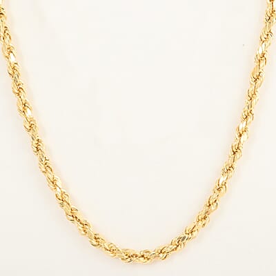 6mm Rope Chain Necklace in 10K Yellow Gold 13.40 Grams 26 Inches