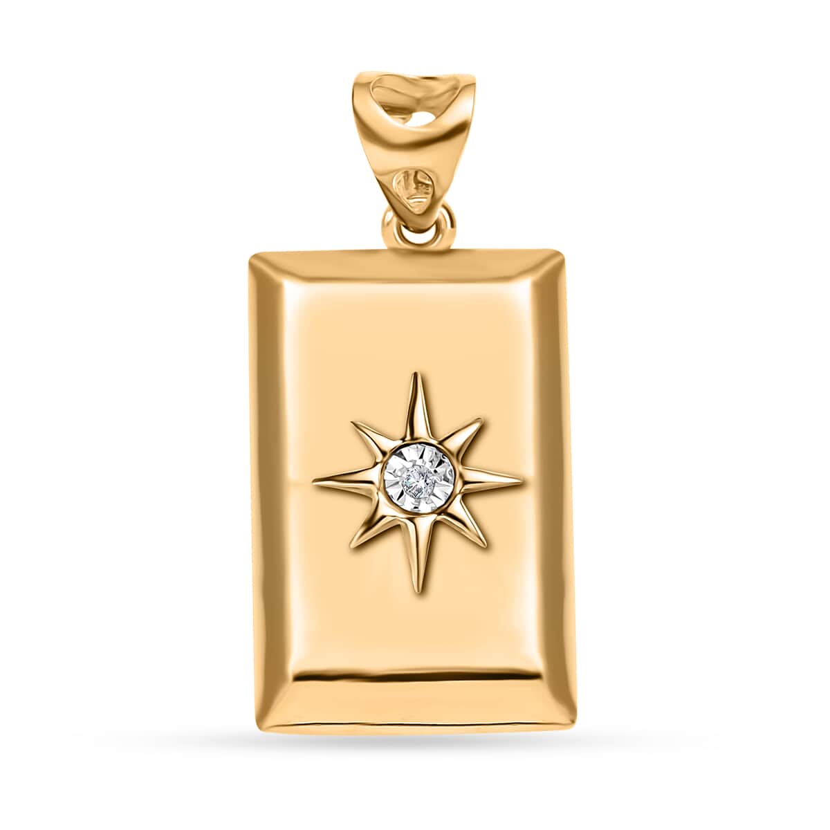 Diamond Accent Star Bar Pendant in Vermeil Yellow Gold Over Sterling Silver image number 0