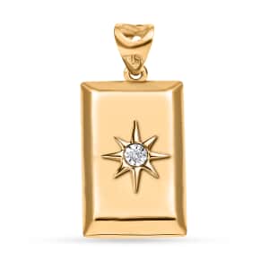 Diamond Accent Star Bar Pendant in Vermeil Yellow Gold Over Sterling Silver