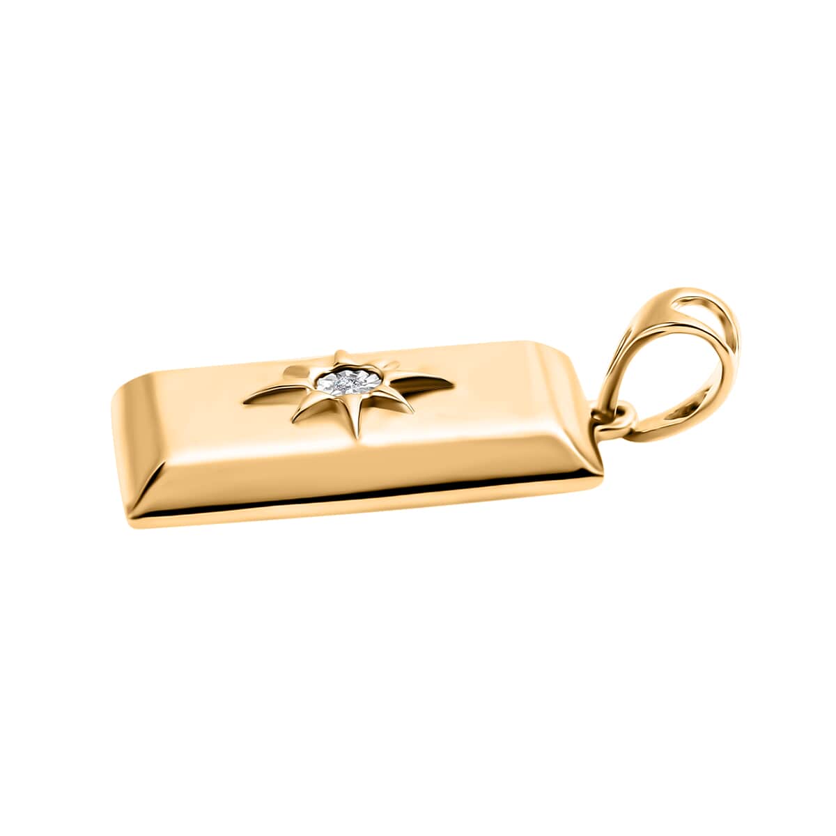 Diamond Accent Star Bar Pendant in Vermeil Yellow Gold Over Sterling Silver image number 3