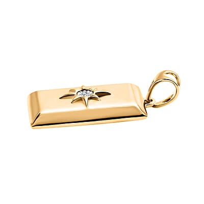 Diamond Accent Star Bar Pendant in Vermeil Yellow Gold Over Sterling Silver