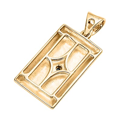 Diamond Accent Star Bar Pendant in Vermeil Yellow Gold Over Sterling Silver