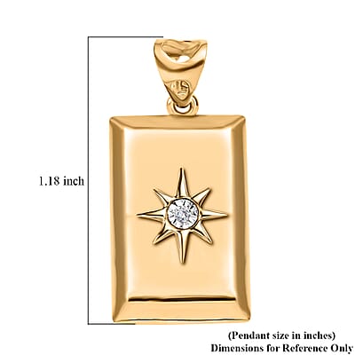 Diamond Accent Star Bar Pendant in Vermeil Yellow Gold Over Sterling Silver