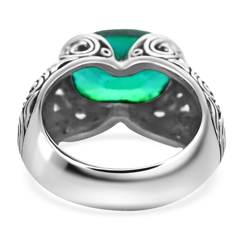 Bali Legacy Peacock Quartz (Triplet) Ring in Sterling Silver (Size 10.0) 6.00 ctw
