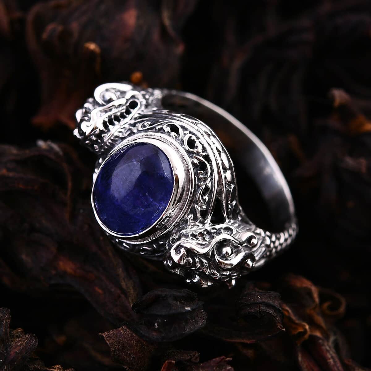 Bali Legacy Tanzanite Dragon Ring in Sterling Silver (Size 7.0) 4.80 ctw image number 1