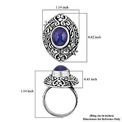 Bali Legacy Tanzanite Dragonfly Ring in Sterling Silver (Size 7.0) 5.00 ctw