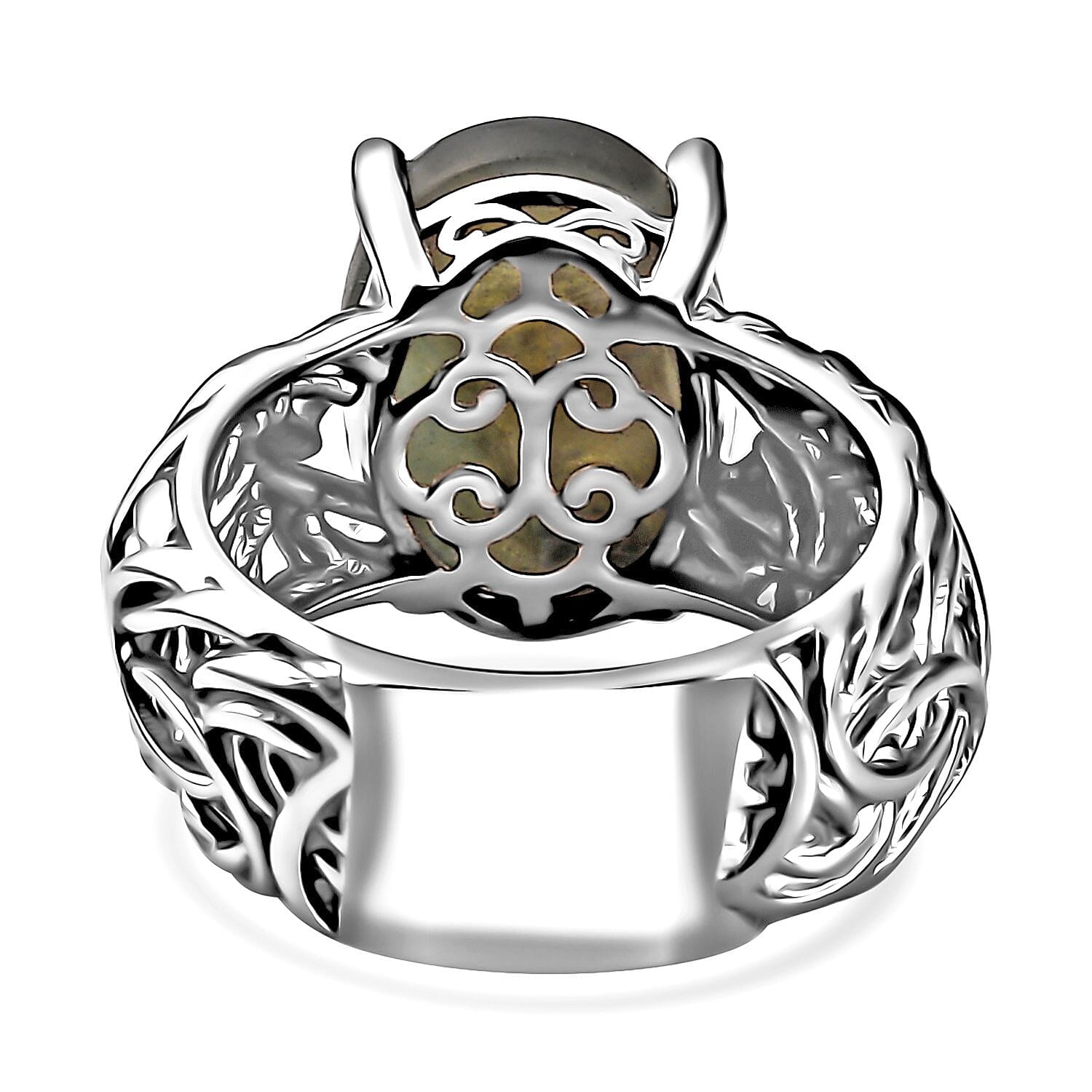 Karis Malagasy Labradorite Solitaire Ring in Platinum Bond (Size 6.0) 6.60 ctw