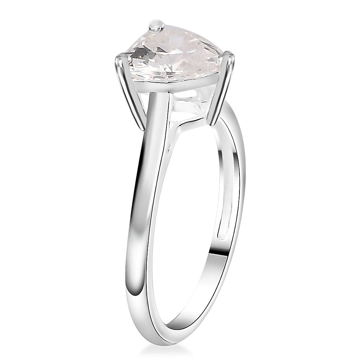 Simulated Diamond Heart Ring in Sterling Silver (Size 10.0) 2.00 ctw