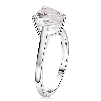 Simulated Diamond Heart Ring in Sterling Silver (Size 10.0) 2.00 ctw