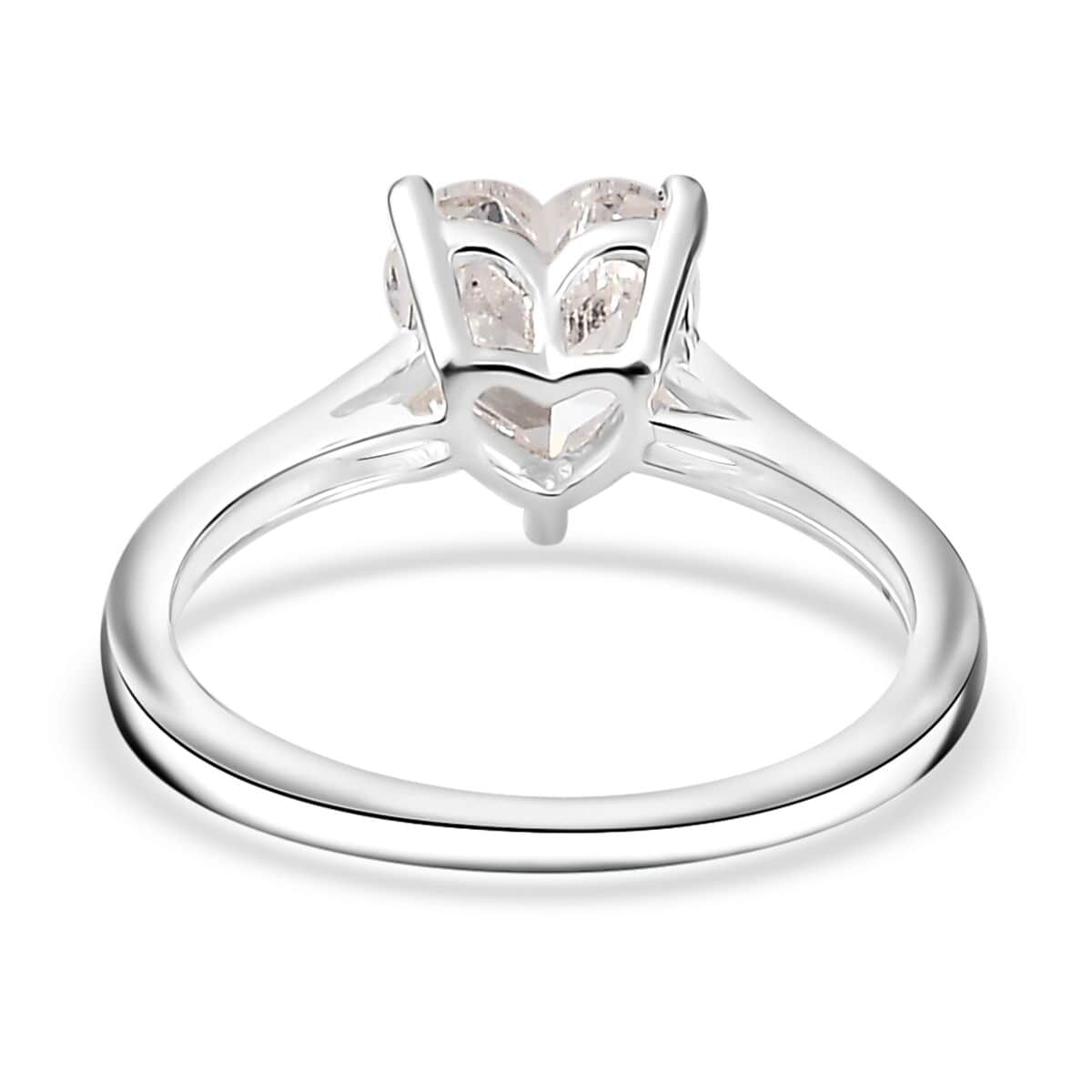 Simulated Diamond Heart Ring in Sterling Silver (Size 10.0) 2.00 ctw image number 4