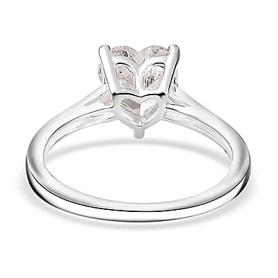 Simulated Diamond Heart Ring in Sterling Silver (Size 10.0) 2.00 ctw