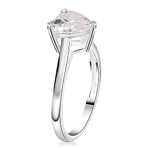 Simulated Diamond Heart Ring in Sterling Silver (Size 9.0) 2.00 ctw