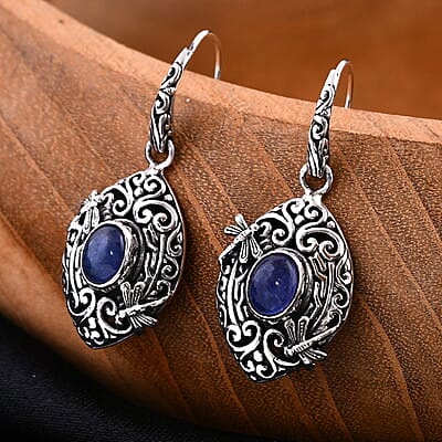 Bali Legacy Tanzanite Dragonfly Earrings in Sterling Silver 3.40 ctw