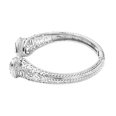 Montezuma Prasiolite 10.00 ctw Cuff Bracelet in Stainless Steel (7.25 In)