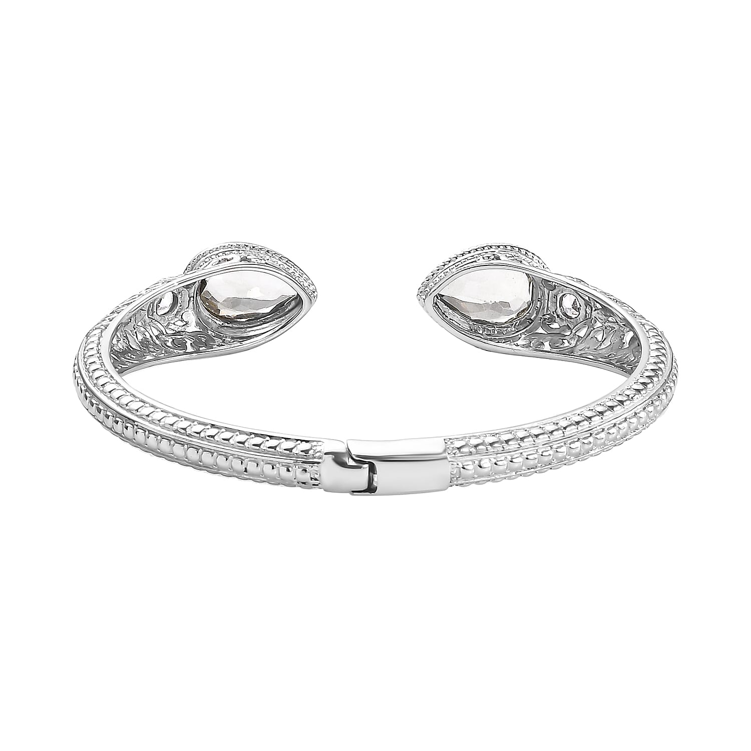 Montezuma Prasiolite 10.00 ctw Cuff Bracelet in Stainless Steel (7.25 In)