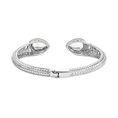 Montezuma Prasiolite 10.00 ctw Cuff Bracelet in Stainless Steel (7.25 In)