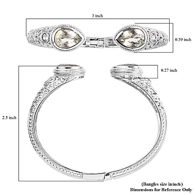 Montezuma Prasiolite 10.00 ctw Cuff Bracelet in Stainless Steel (7.25 In)