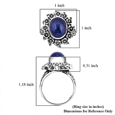 Bali Legacy Tanzanite Frangipani Floral Ring in Sterling Silver (Size 10.0) 4.80 ctw